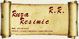 Ruža Resimić vizit kartica
